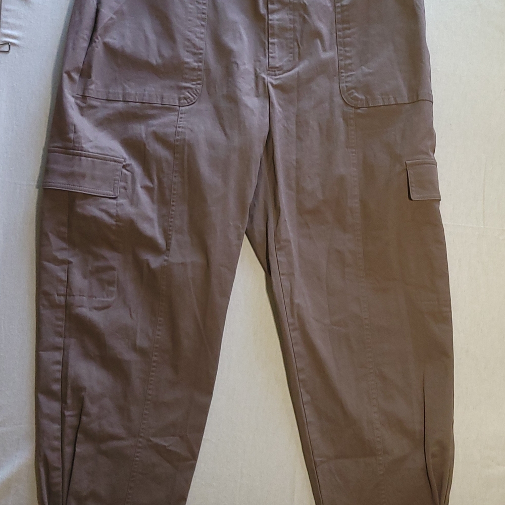 Women's Brown Cargo Jumpsuit Pants with Utility Pockets